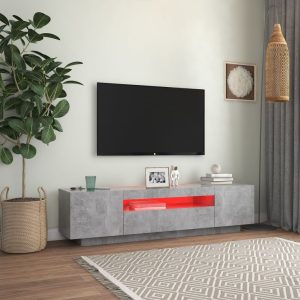 vidaXL TV-bänk med LED-belysning betonggrå 160x35x40 cm - Bild 3