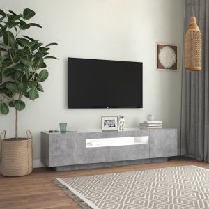 vidaXL TV-bänk med LED-belysning betonggrå 160x35x40 cm - Bild 4