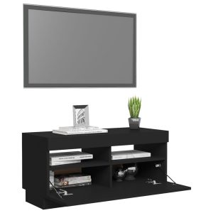 vidaXL TV-bänk med LED-belysning svart 80x35x40 cm - Bild 6