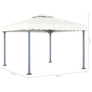 vidaXL Paviljong med ljusslinga LED 300x300 cm gräddvit aluminium - Bild 8