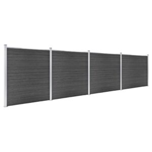 vidaXL Staketpanel WPC 699x186 cm svart - Bild 2