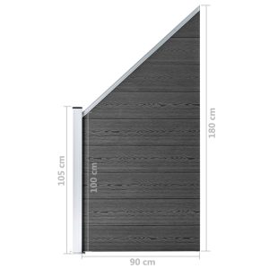 vidaXL Staketpaneler WPC 1484x(105-186) cm svart - Bild 12