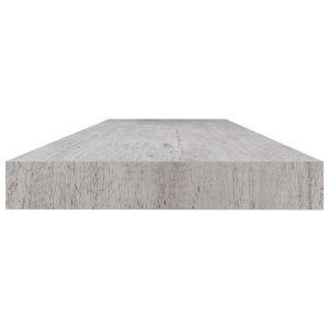 vidaXL Svävande vägghyllor 2 st betonggrå 120x23,5x3,8 cm MDF - Bild 6