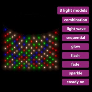 vidaXL Ljusnät flerfärgad 4x4 m 544 LED inne/ute - Bild 4