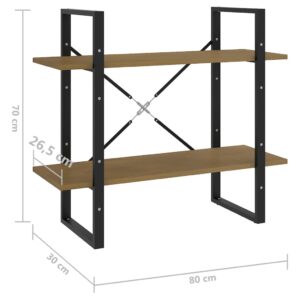 vidaXL Bokhylla 2 hyllplan 80x30x70 cm massiv furu - Bild 8