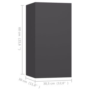 vidaXL TV-skåp 4 delar grå 30,5x30x60 cm konstruerat trä - Bild 5