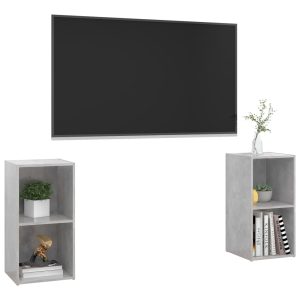 vidaXL TV-skåp 2 st betonggrå 72x35x36,5 cm konstruerat trä - Bild 3