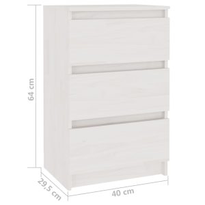 vidaXL Sängbord 2 st vit 40x29,5x64 cm massiv furu - Bild 7