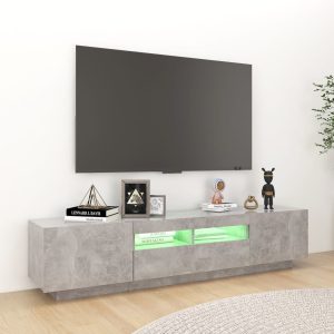 vidaXL TV-bänk med LED-belysning betonggrå 180x35x40 cm - Bild 3