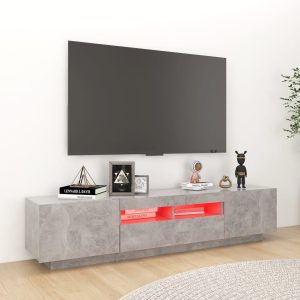 vidaXL TV-bänk med LED-belysning betonggrå 180x35x40 cm - Bild 4