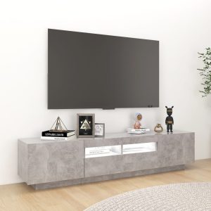 vidaXL TV-bänk med LED-belysning betonggrå 180x35x40 cm - Bild 5