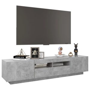 vidaXL TV-bänk med LED-belysning betonggrå 180x35x40 cm - Bild 6