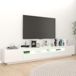 vidaXL TV-bänk med LED-belysning vit 260x35x40 cm - Bild 4