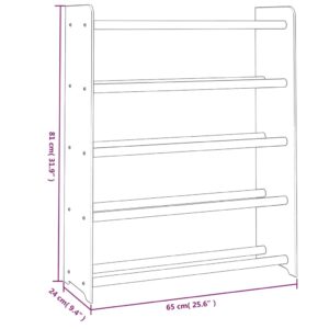 vidaXL Skohylla brun 65x24x81 cm konstruerat trä - Bild 6