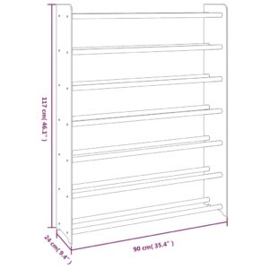 vidaXL Skohylla brun 90x24x117 cm konstruerat trä - Bild 6