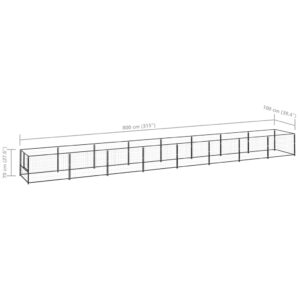 vidaXL Hundgård svart 8 m² stål - Bild 6