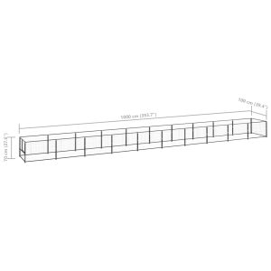 vidaXL Hundgård svart 10 m² stål - Bild 6