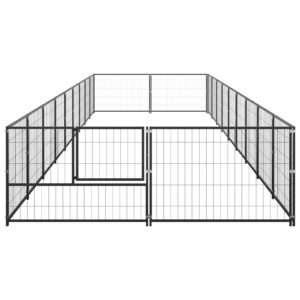 vidaXL Hundgård svart 18 m² stål - Bild 3