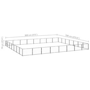 vidaXL Hundgård svart 56 m² stål - Bild 6