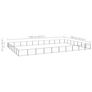 vidaXL Hundgård svart 70 m² stål - Bild 6