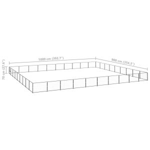 vidaXL Hundgård svart 90 m² stål - Bild 6