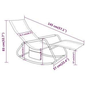 vidaXL Solsäng stål och textilene gräddvit - Bild 7