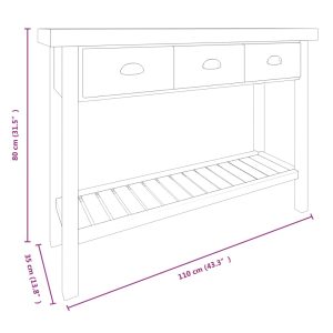 vidaXL Avlastningsbord 110x35x80 cm massivt granträ - Bild 7