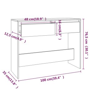 vidaXL Sidobord brun ek 100x35x76,5 cm spånskiva - Bild 8