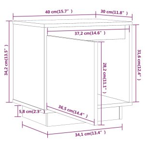 vidaXL Sängbord 2 st honungsbrun 40x30x40 cm massiv furu - Bild 11