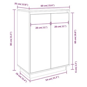 vidaXL Skoskåp 60x35x80 cm massiv furu - Bild 9