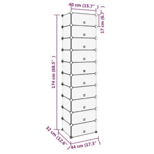 vidaXL Skohylla svart 44x32x174 cm PP - Bild 8