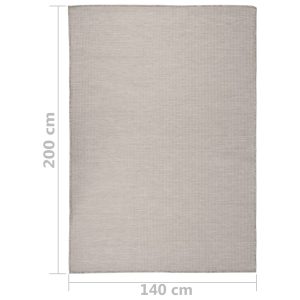 vidaXL Utomhusmatta plattvävd 140x200 cm taupe - Bild 6