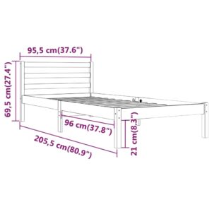 vidaXL Sängram massiv furu 90x200 cm - Bild 8