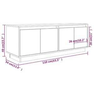 vidaXL Tv-bänk 110x34x40 cm massiv furu - Bild 9