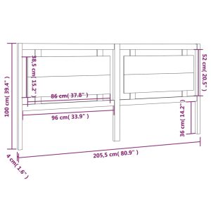 vidaXL Sänggavel vit 205,5x4x100 cm massiv furu - Bild 6