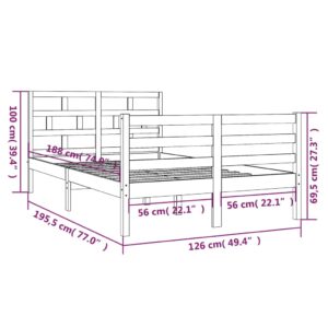 vidaXL Sängram massiv furu 120x190 cm - Bild 8