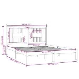 vidaXL Sängram vit massiv furu 140x200 cm - Bild 6