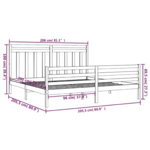 vidaXL Sängram svart massivt trä 200x200 cm - Bild 6