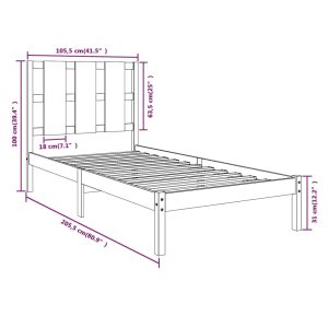 vidaXL Sängram massiv furu 100x200 cm - Bild 6