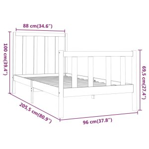 vidaXL Sängram massiv furu 90x200 cm - Bild 6