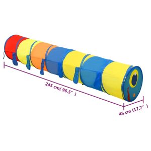 vidaXL Lektunnel med 250 bollar flerfärgad 245 cm polyester - Bild 12