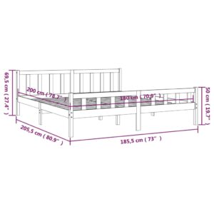 vidaXL Sängram massivt trä 180x200 cm - Bild 9