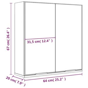 vidaXL Spegelskåp betonggrå 64x20x67 cm - Bild 10