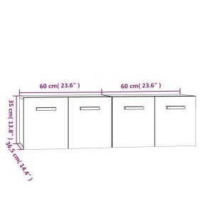 vidaXL Väggskåp 2 st vit 60x36,5x35 cm konstruerat trä - Bild 8