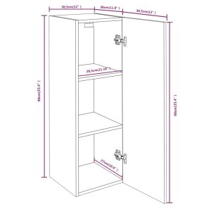 vidaXL TV-bänk 4 st brun ek 30,5x30x90 cm konstruerat trä - Bild 7