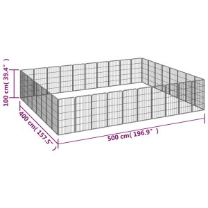 vidaXL Hundbur 36 paneler svart 50x100 cm pulverlackerat stål - Bild 7