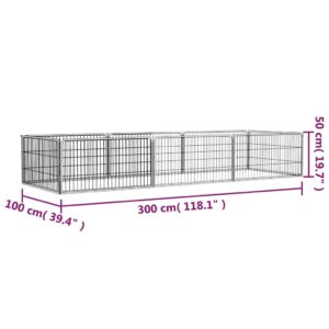 vidaXL Hundbur 8 paneler svart 100x50 cm pulverlackerat stål - Bild 7