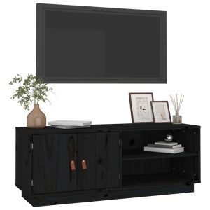 vidaXL Tv-bänk svart 105x34x40 cm massiv furu - Bild 4