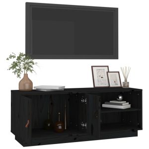 vidaXL Tv-bänk svart 105x34x40 cm massiv furu - Bild 5