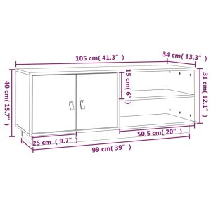 vidaXL Tv-bänk svart 105x34x40 cm massiv furu - Bild 11